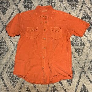 Age of Wisdom Men’s Orange Pearl Snap Shirt